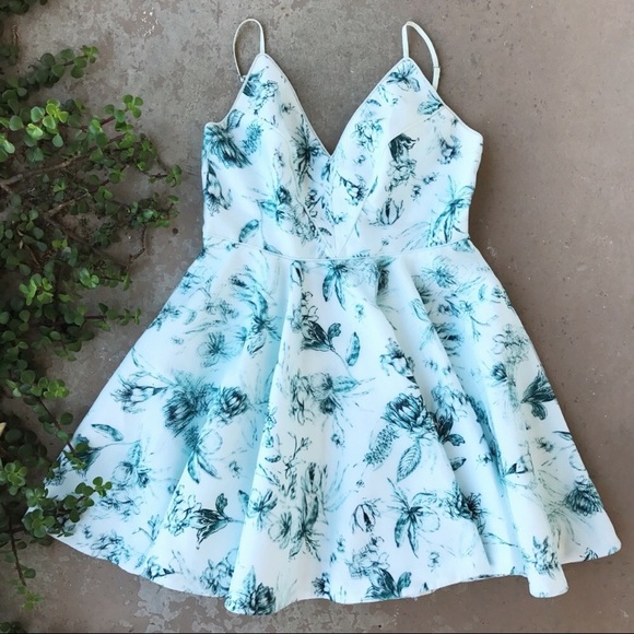 Floral Cocktail Party Fit + Flare Mini Dress - Urban Outfitters - Picture 5 of 7